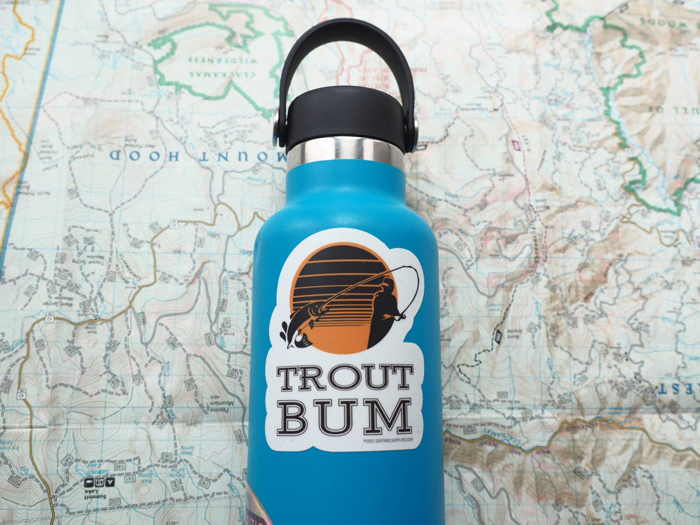 Trout Bum Fly Fishing Sticker for Cooler, Thermos
