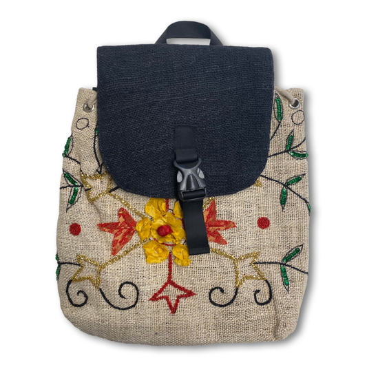 Beaded Hemp Backpack 