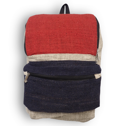Blue and Red Hemp Backpack 