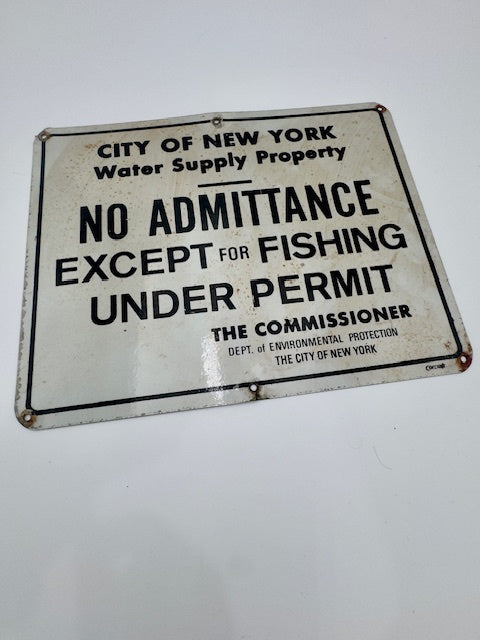 NY Vintage Fishing Sign 