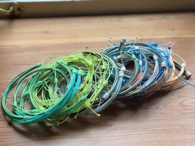 Flyvines Recycled Fly Line Strand Adjustable Bracelets