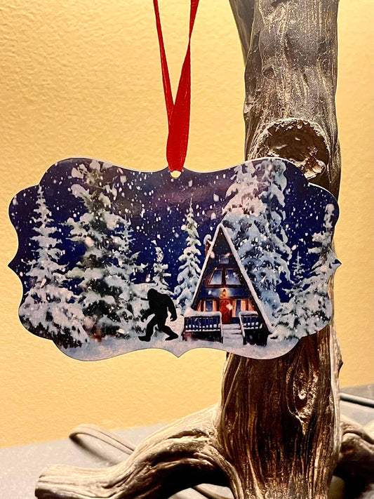 Hanging ornaments Bigfoot winter design or custom