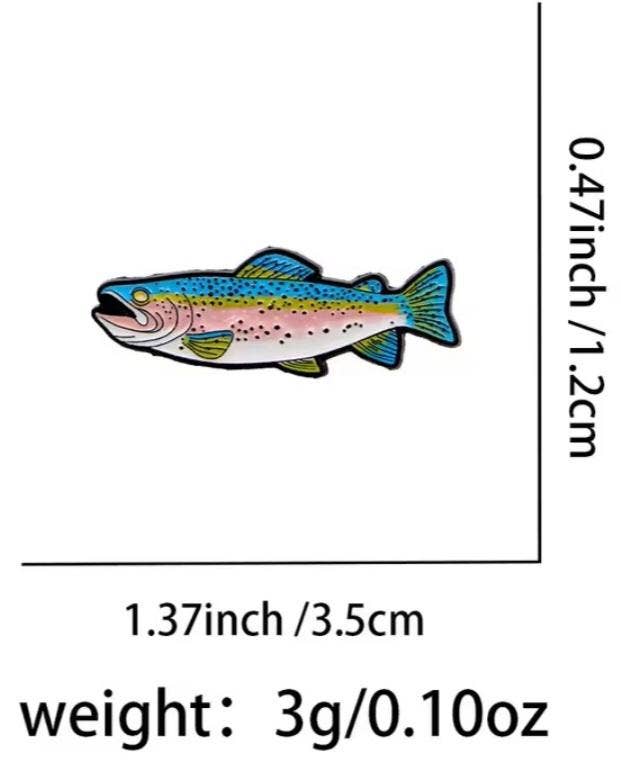 Rainbow Trout - Enamel Hat Pin