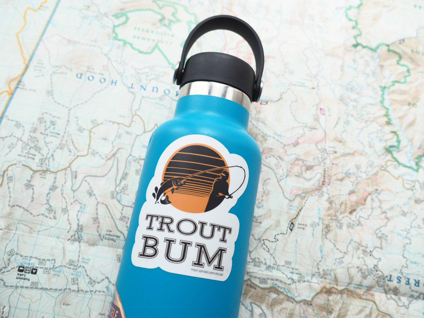 Trout Bum Fly Fishing Sticker for Cooler, Thermos