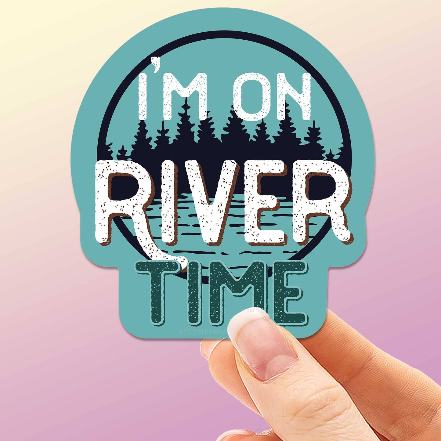 I'm on River Time Sticker